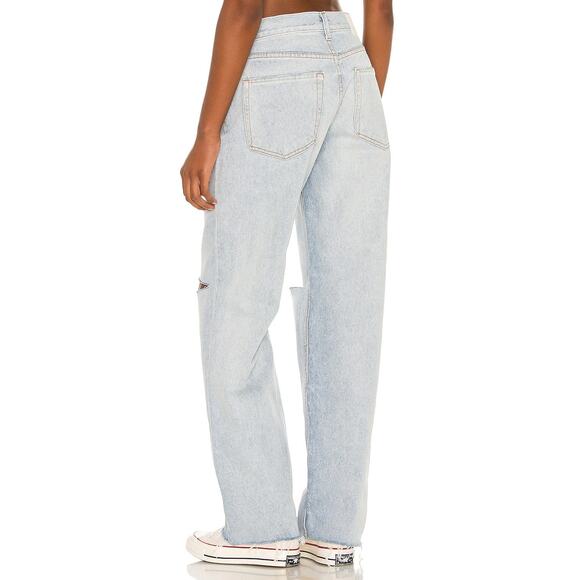 GRLFRND Bella Low Rise Boyfriend Jeans Distressed Button Fly Echo Park Size 24 - Picture 2 of 14